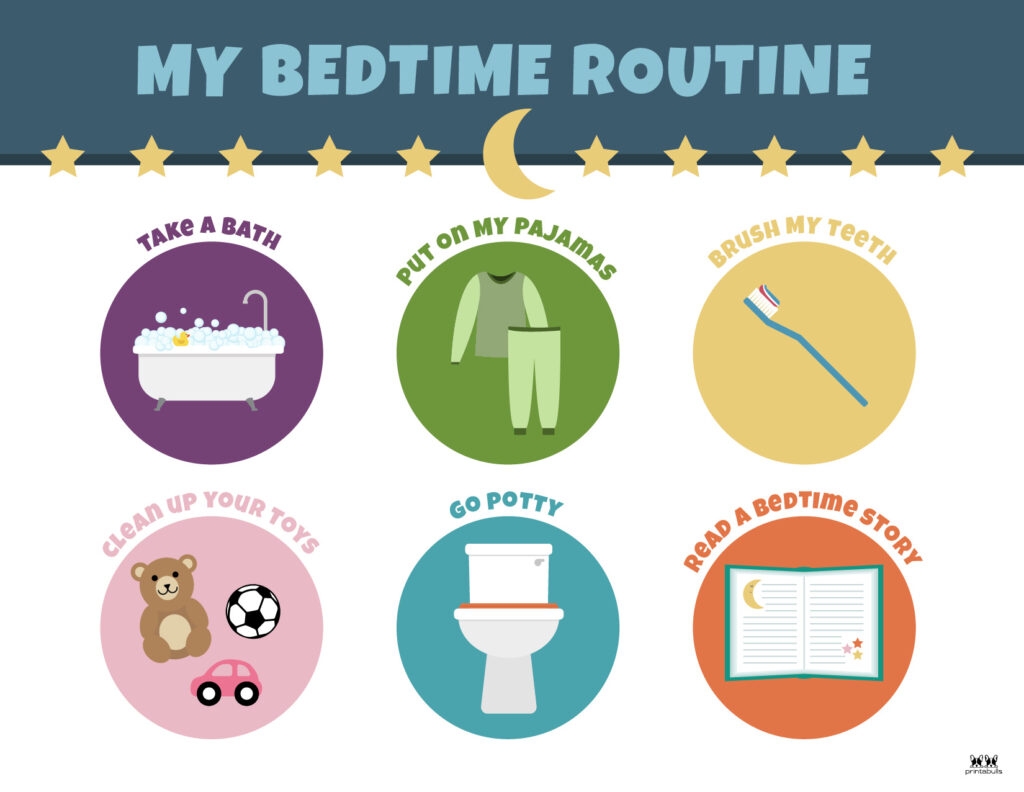 free printable bedtime routine charts with pictures