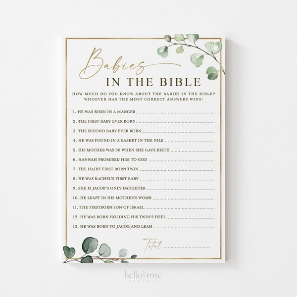 free printable bible baby shower games