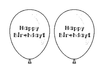 Printable Birthday Balloons