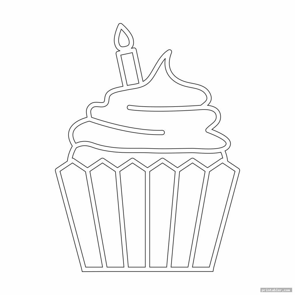 Printable Birthday Cupcake Outlines Gridgit