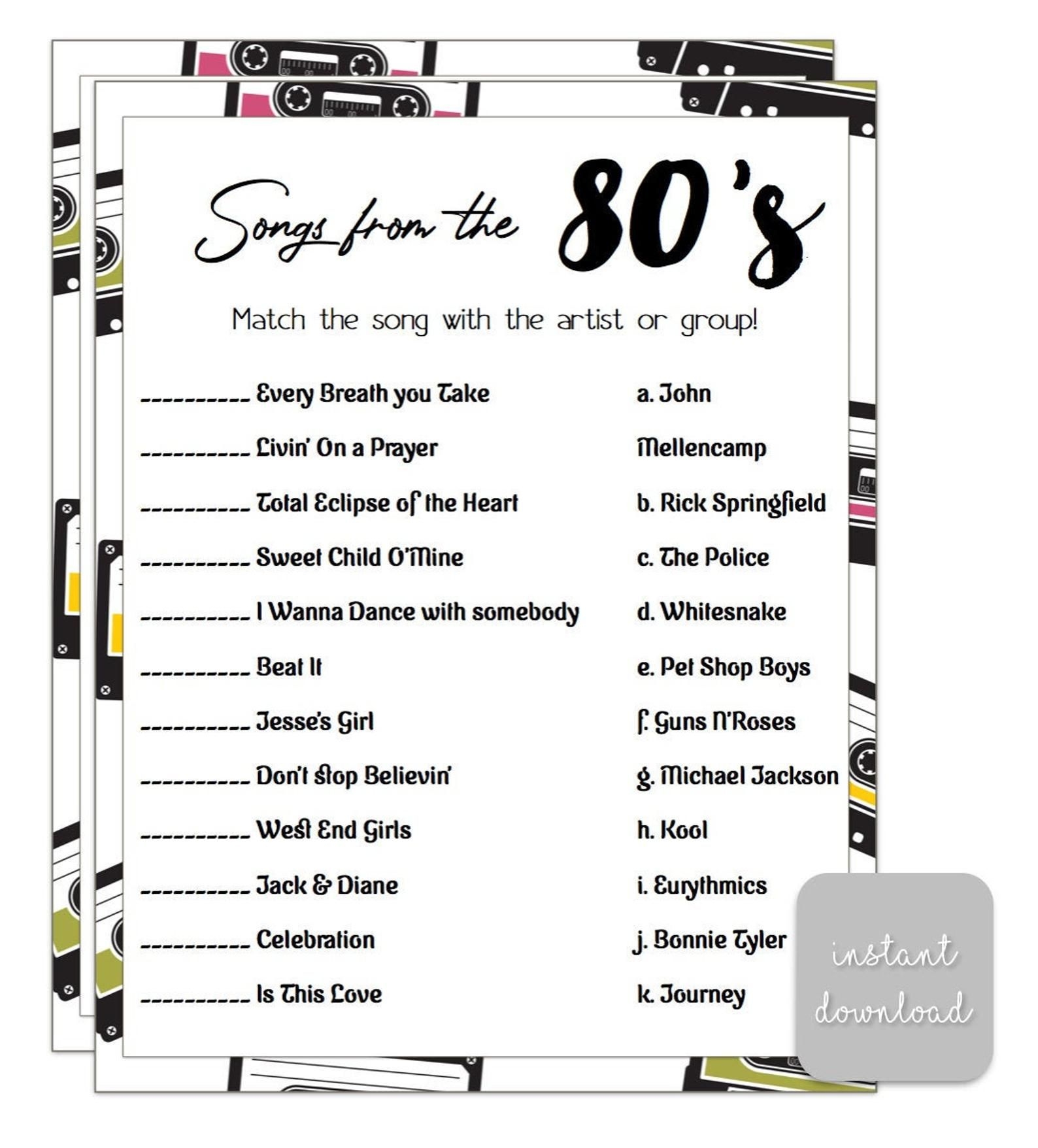 Printable Birthday Party Games