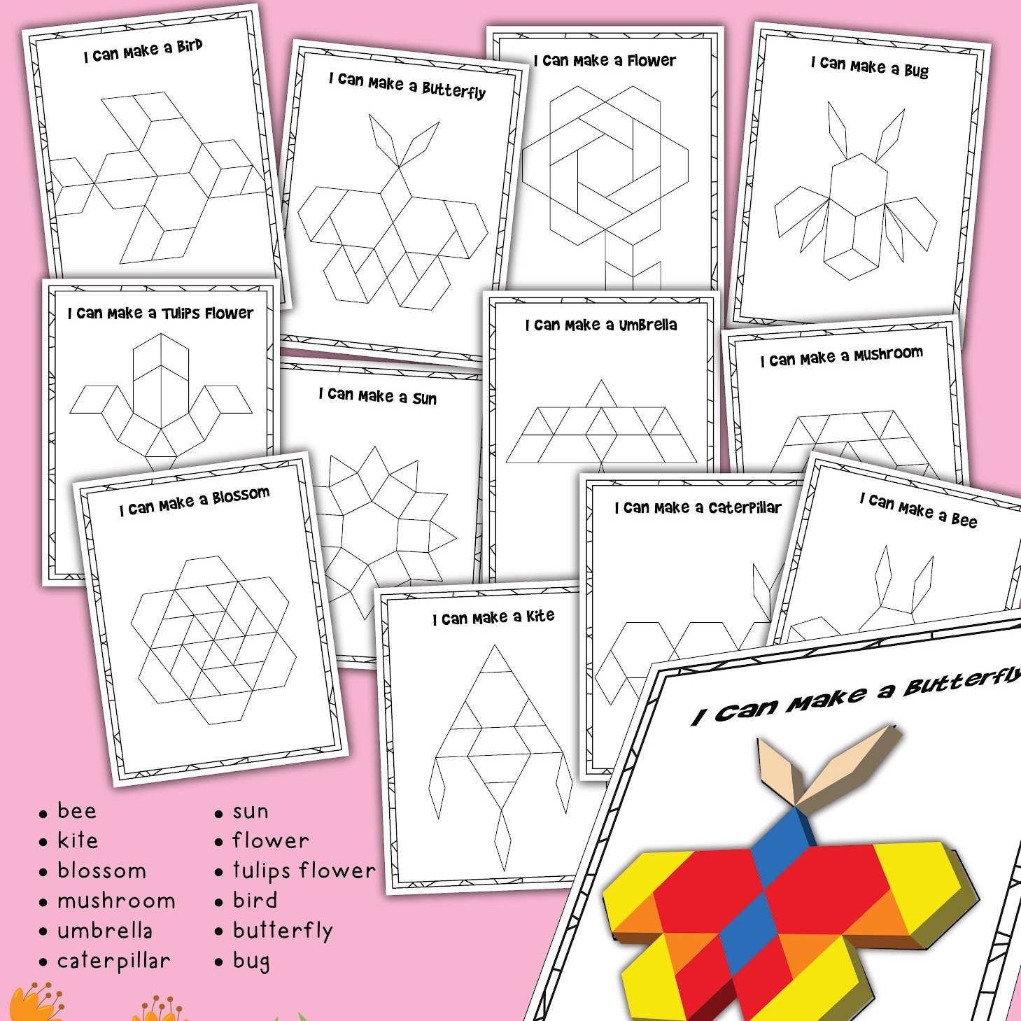 free printable pattern block pictures