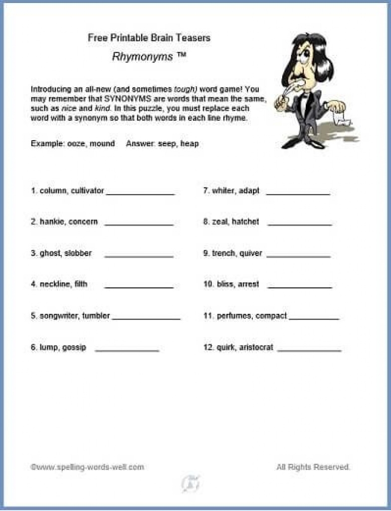 brain teaser printable cognitive activities for adults