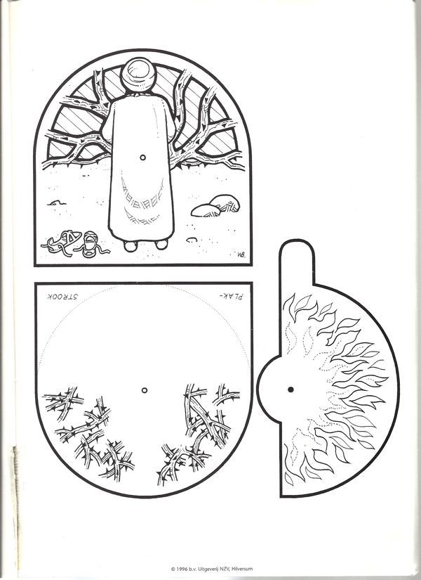 printable burning bush craft template