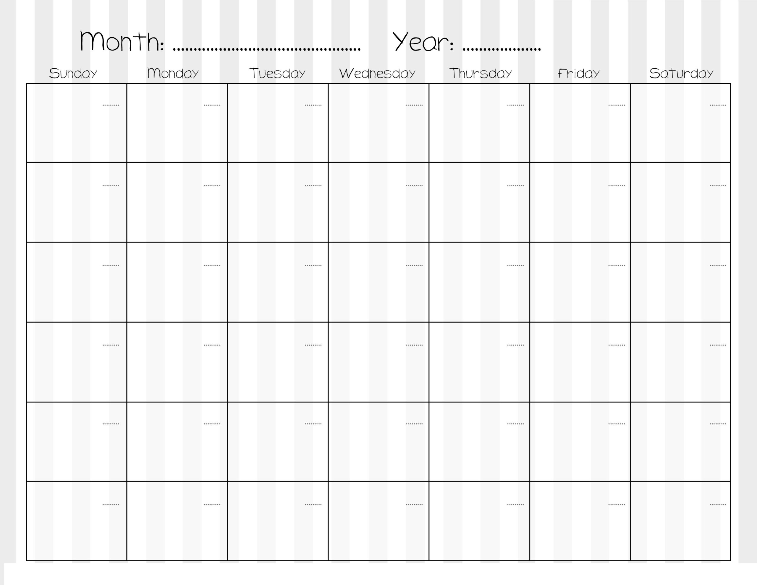 Printable Calendar Activities
