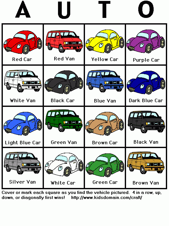 Printable Car Activities For Kids Rubye B Mabry