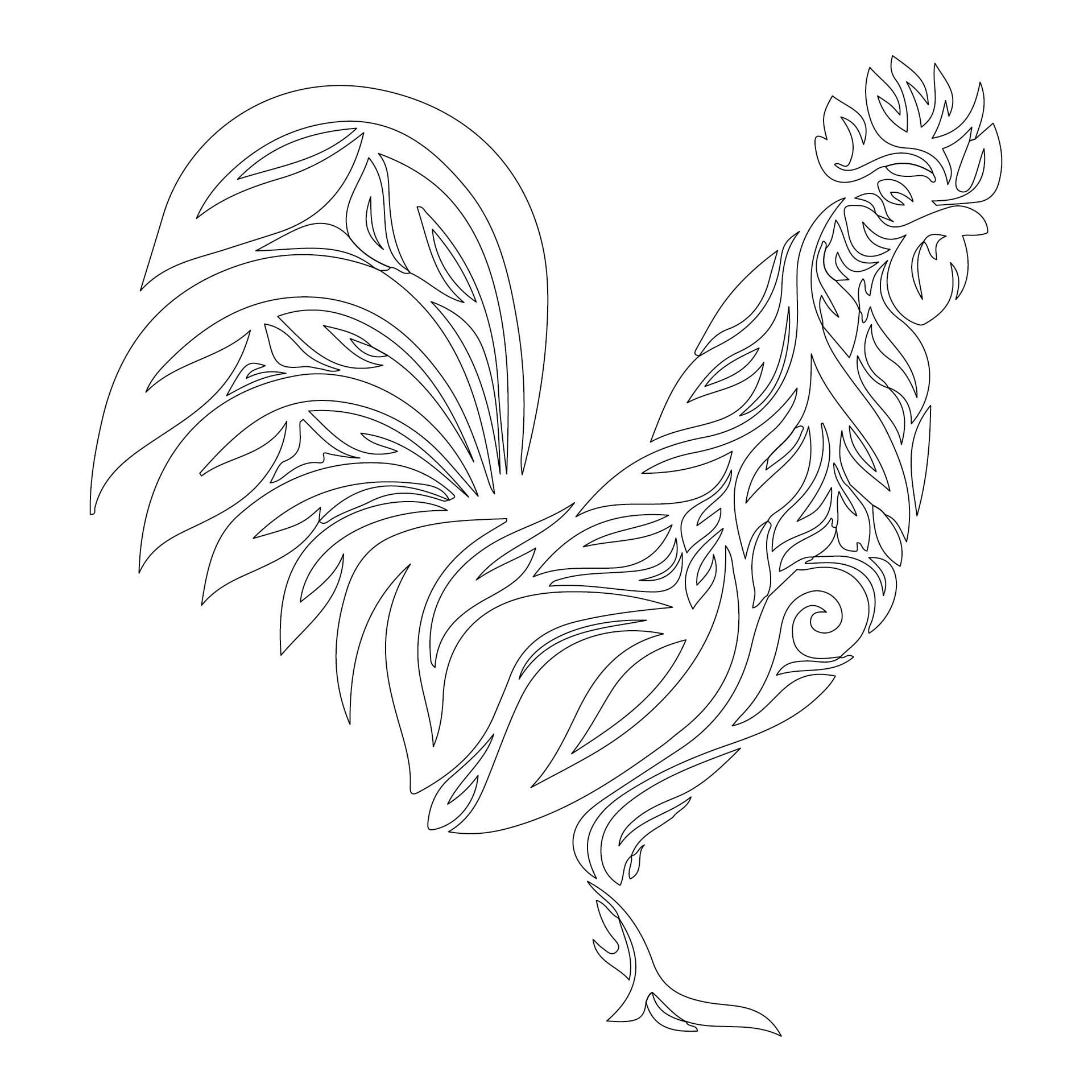 Printable Chicken Stencils Rooster Stencil Rooster Art Wood Burning 