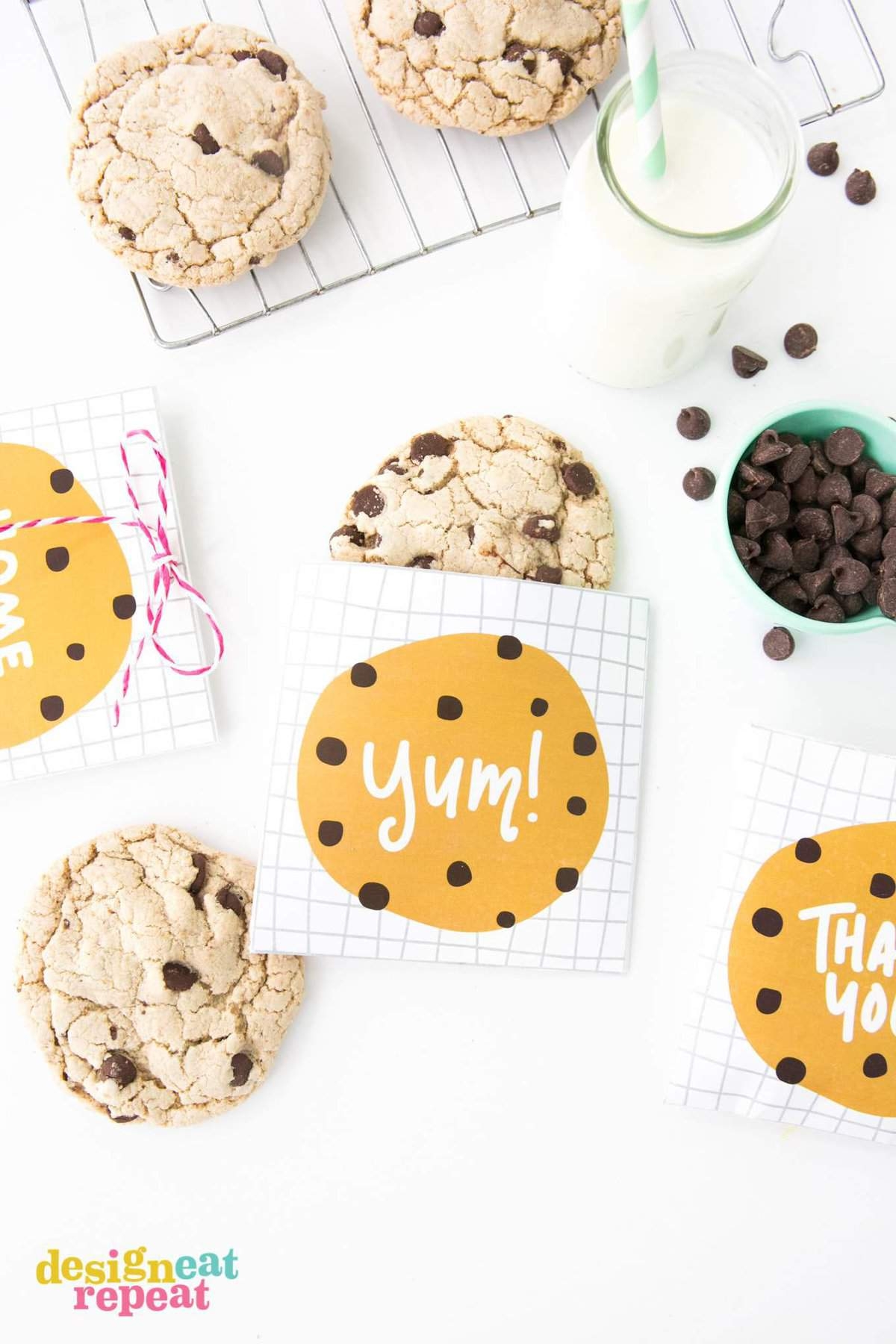 Printable Chocolate Chip Cookie Bags Design Eat Repeat