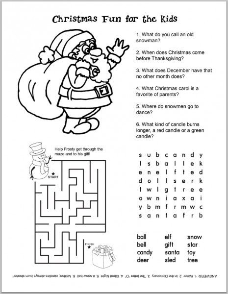 free printable christmas activities for kids printable