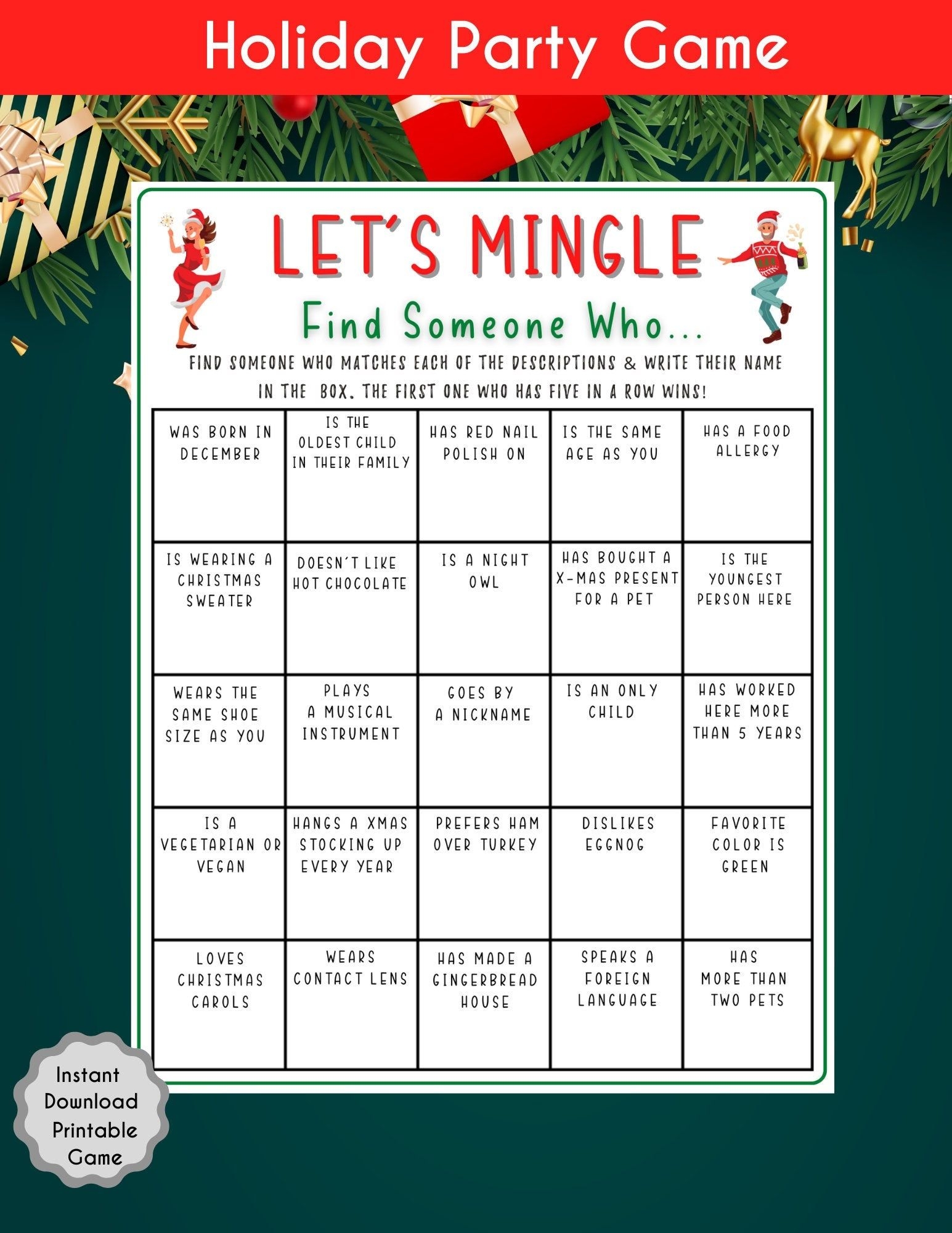 Printable Christmas Party Games Free Printable Calendars AT A GLANCE
