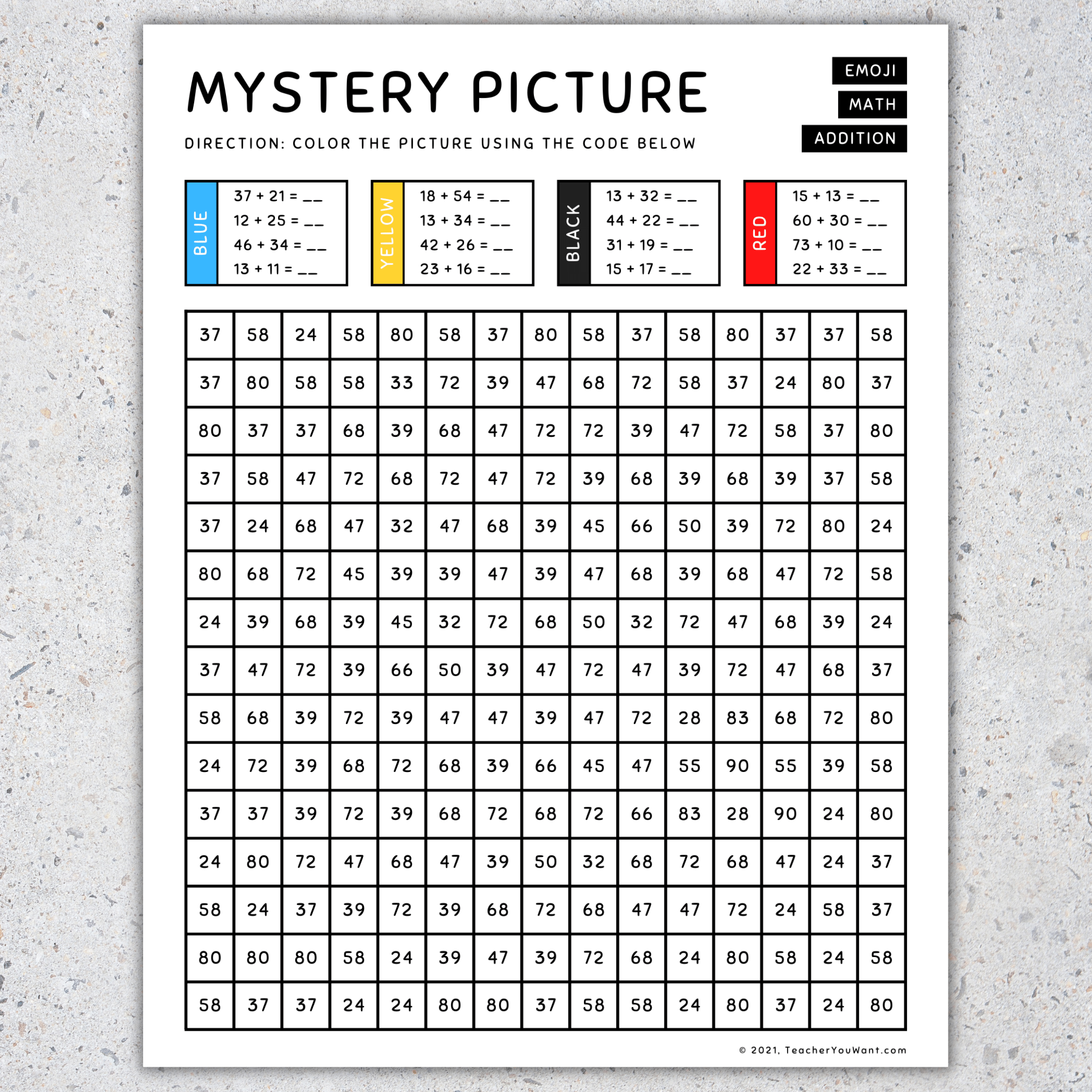 Printable Color By Number Mystery Picture Free Printable