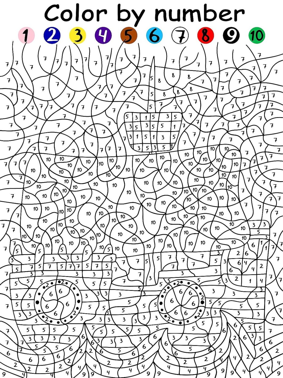 Printable Color By Number Printable JD