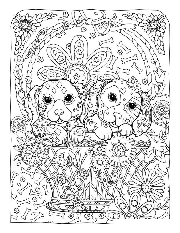 Printable Coloring Pages For Adults Dogs Learning Printable