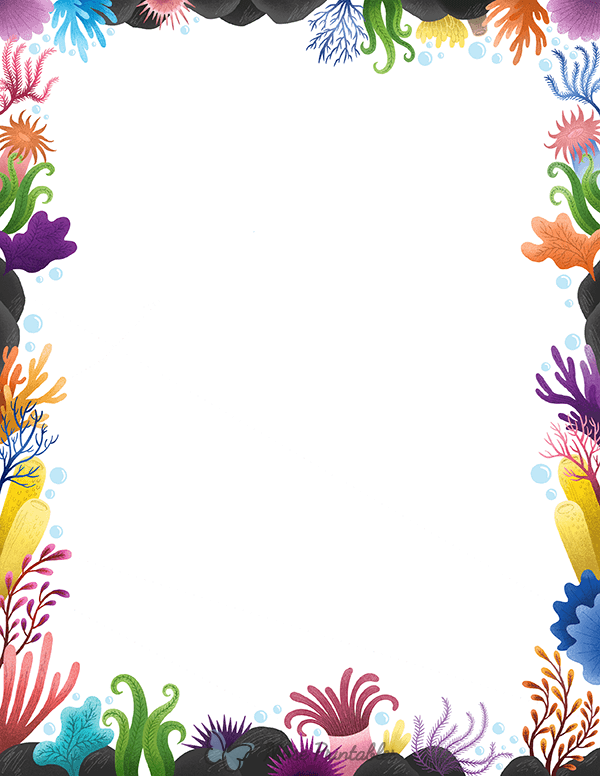 Printable Coral Reef Page Border