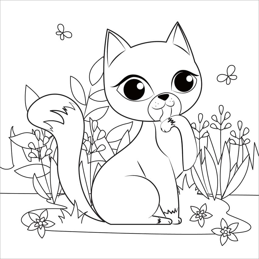 Printable Cute Cat Coloring Page Free Printable Coloring Pages For Kids