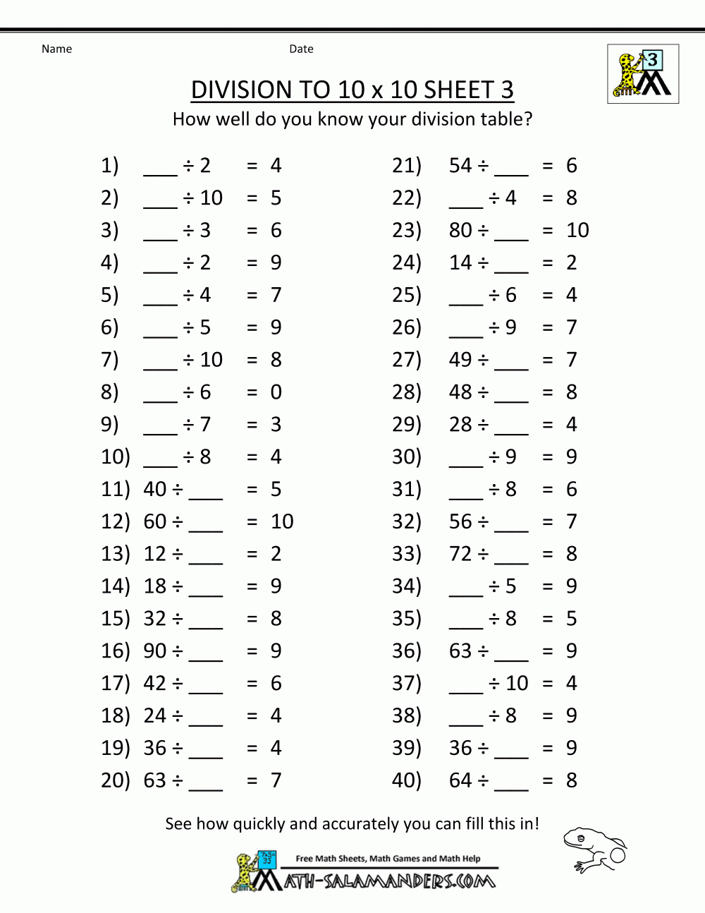 free printable math division worksheets