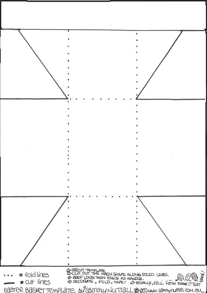 printable easter basket craft template