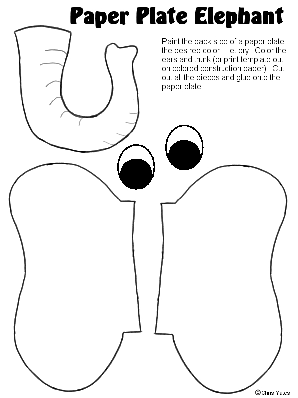 printable elephant craft template