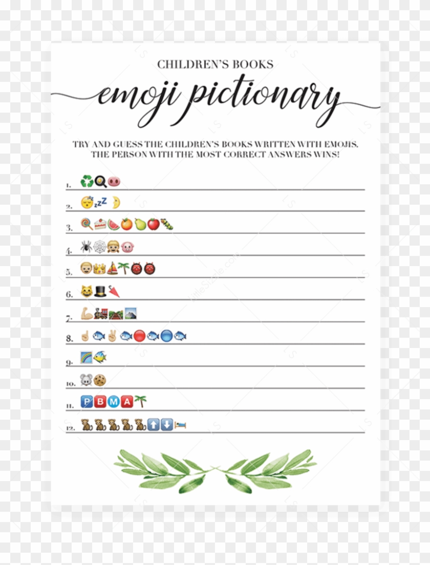 Printable Emoji Pictionary Baby Shower Games Instant Emoji Baby 