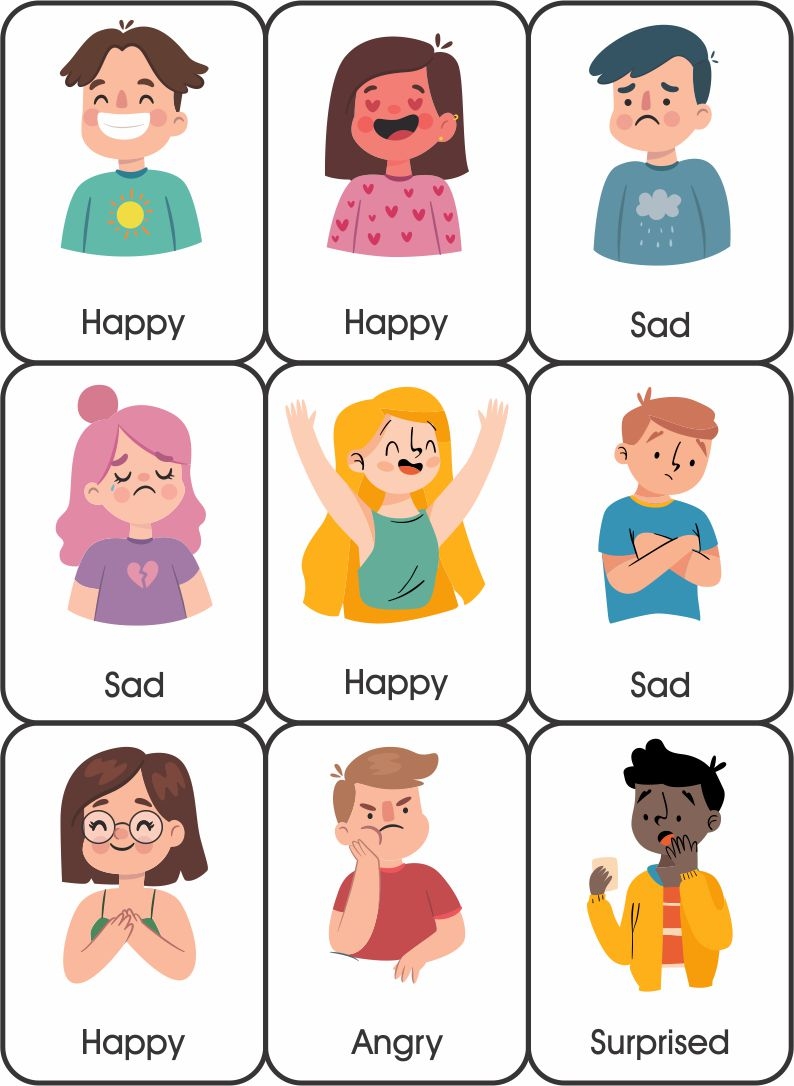 emotion picture cards printable