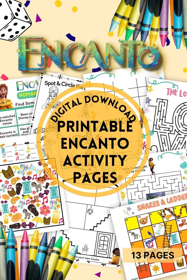 Printable Encanto Coloring Activity Pages Encanto Games Coloring