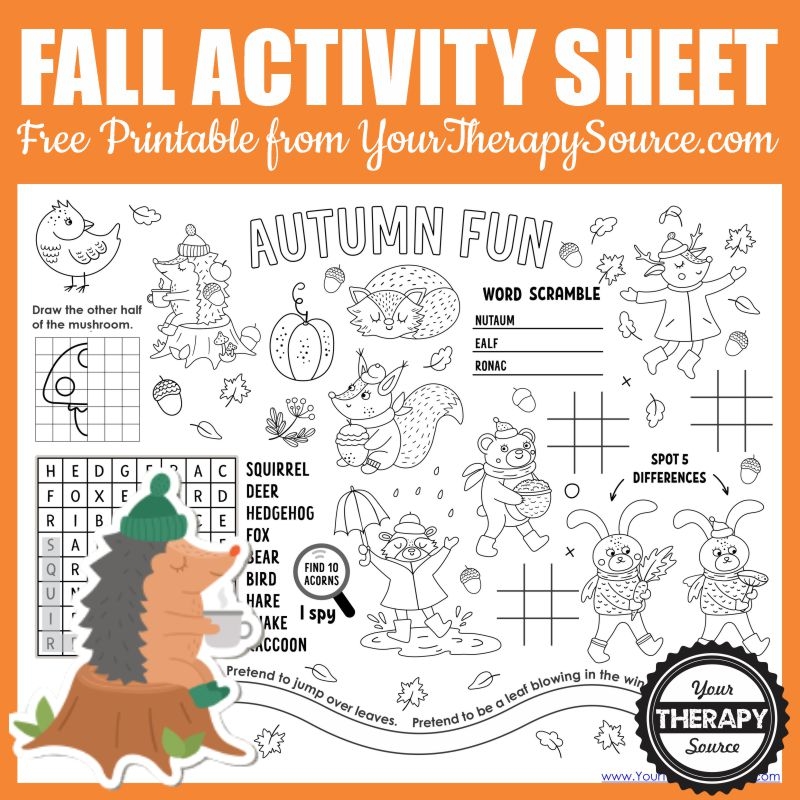 Printable Fall Activity Pages Printable Free Templates