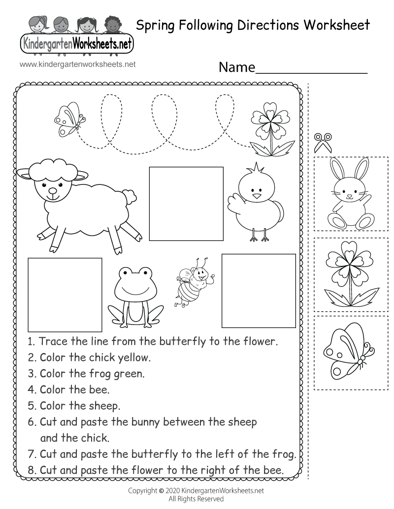 Printable Following Directions Worksheets Pdf Printable Worksheets