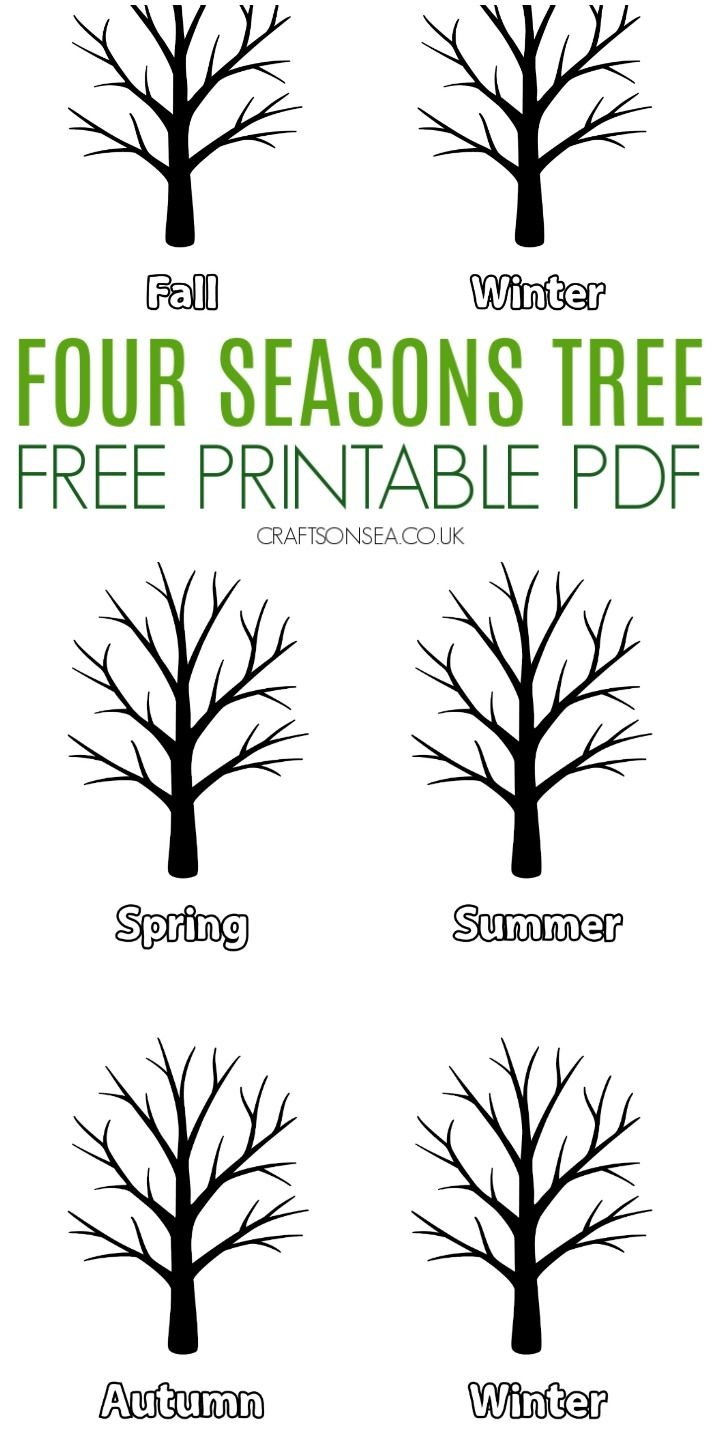Printable Four Seasons Tree Template Printable Templates