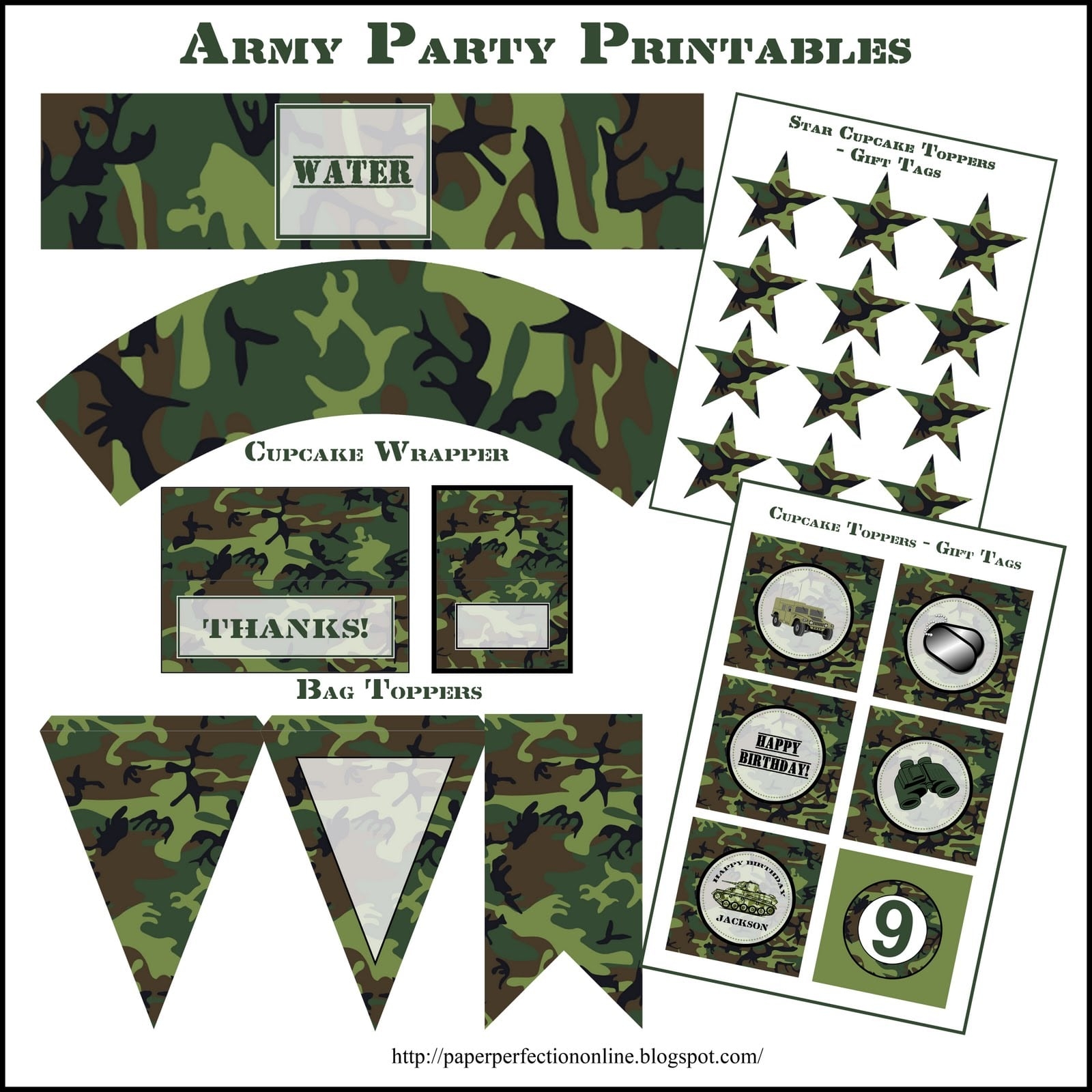 Printable Free Army Birthday Invitation