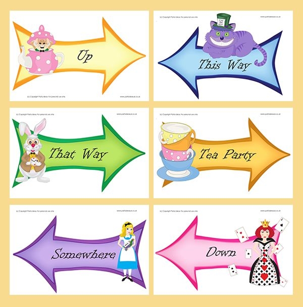 Printable Free Printable Alice In Wonderland Signs