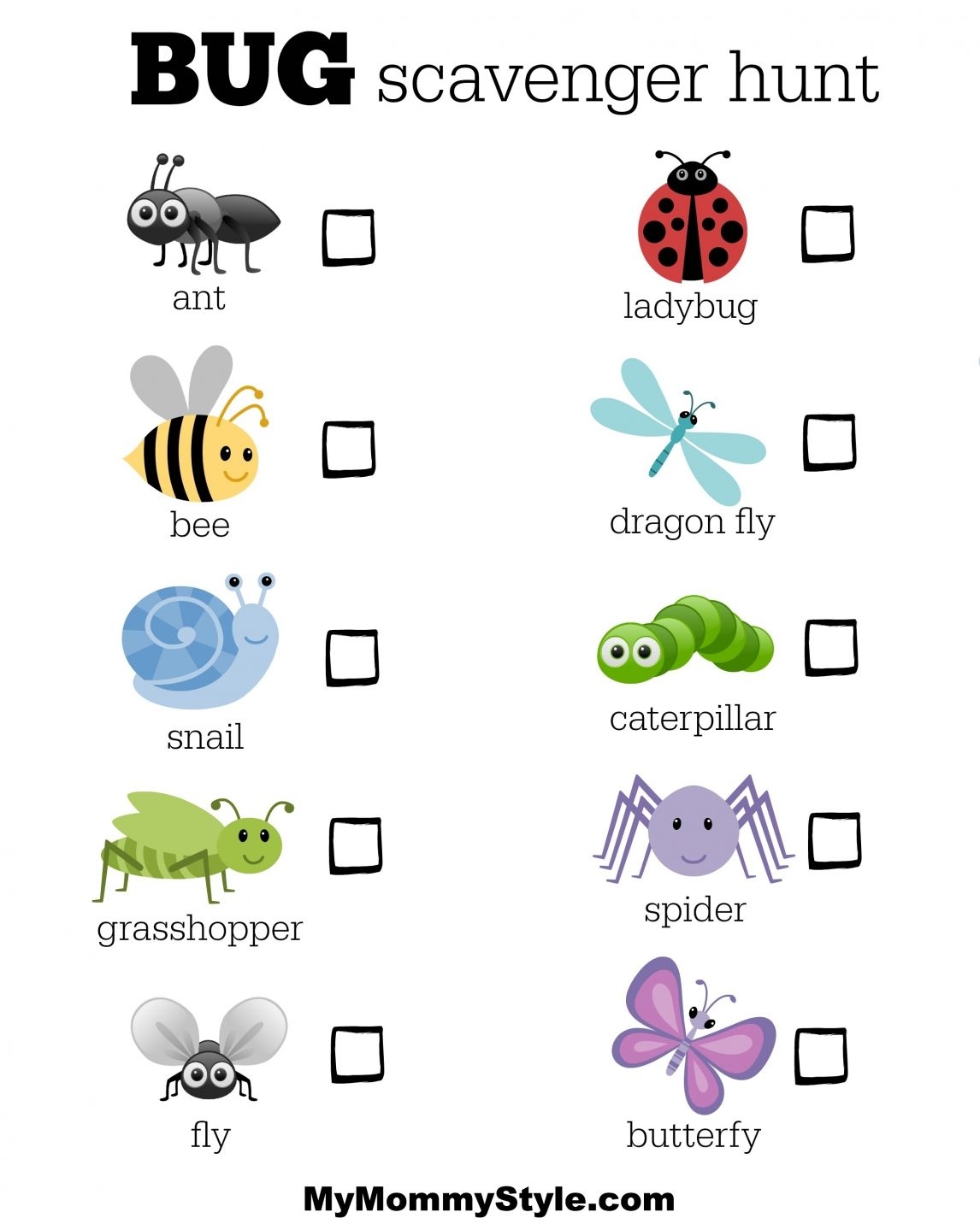 free printable bug pictures