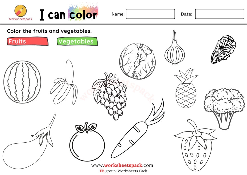 fruits and vegetables pictures printable