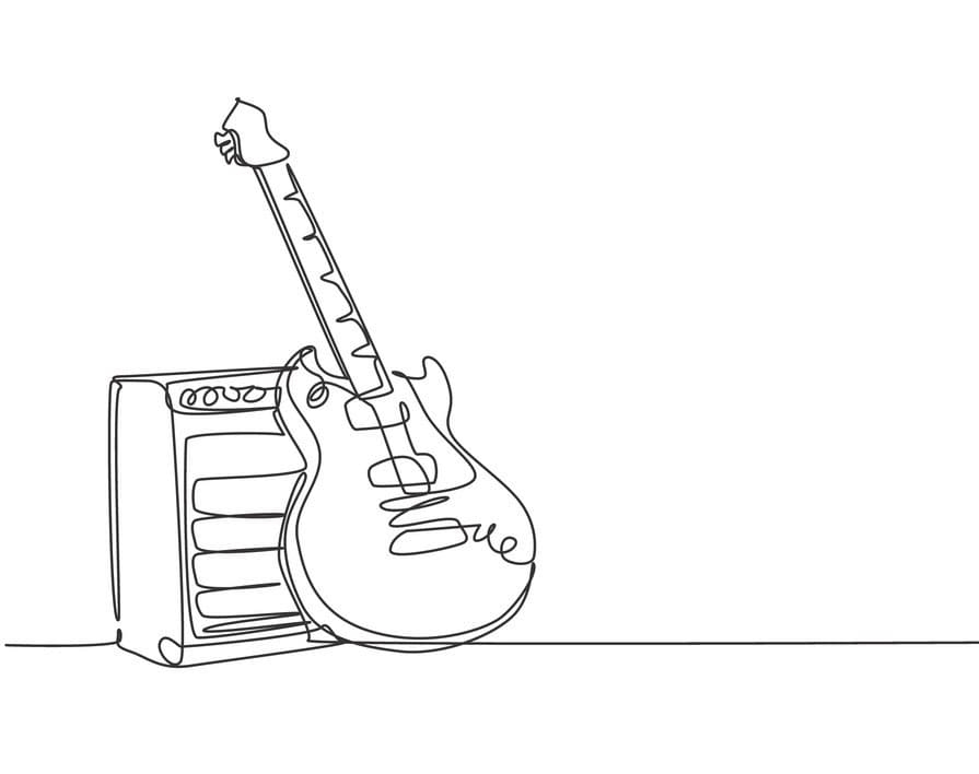Printable Guitar Drawing Free Download And Print For You