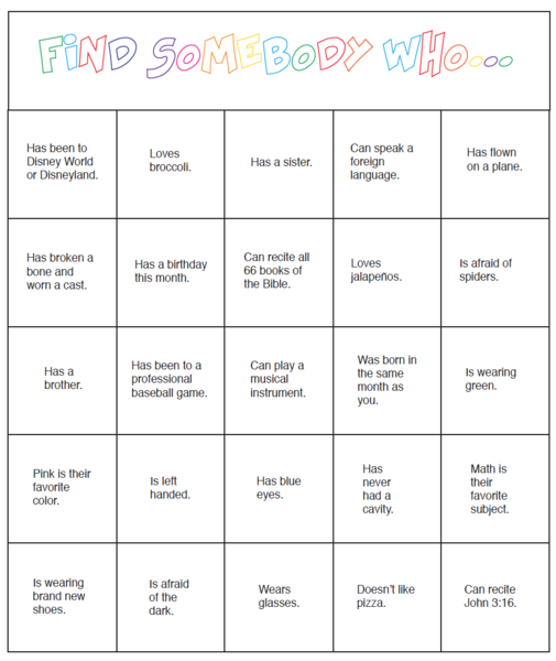 Printable Icebreaker Games