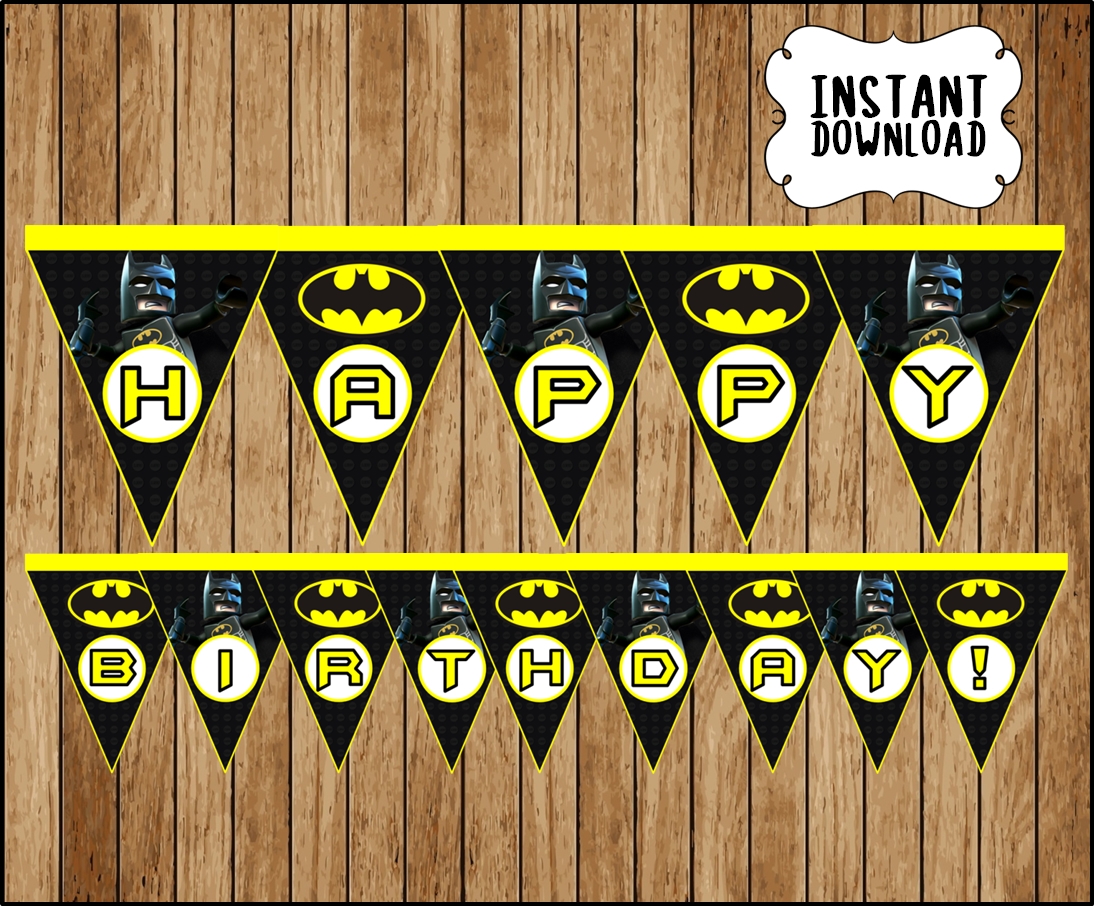 Printable Lego Batman Banner Instant Download Lego Batman Birthday 