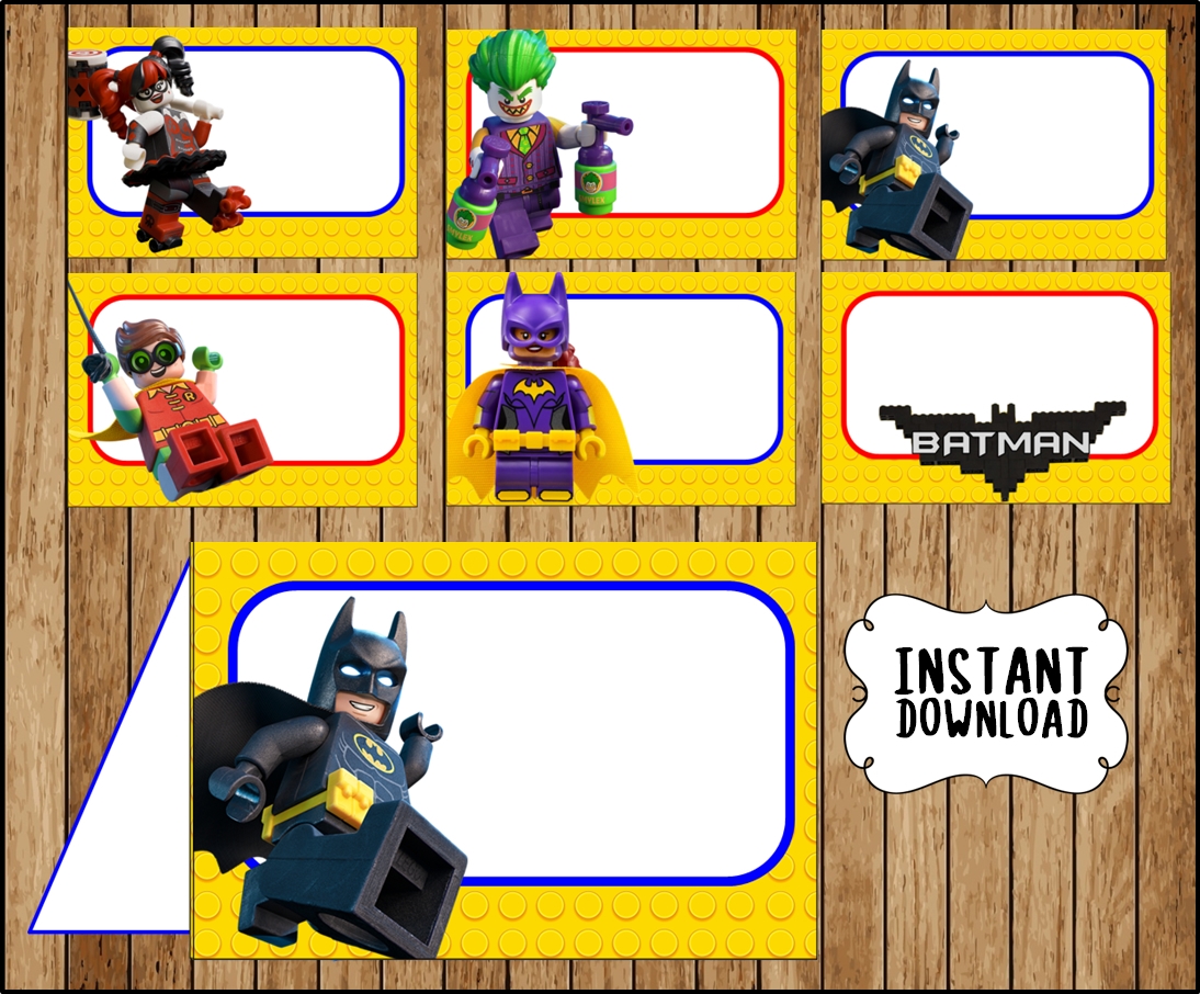 Printable Lego Batman Food Labels Instant Download Lego Batman Movie 