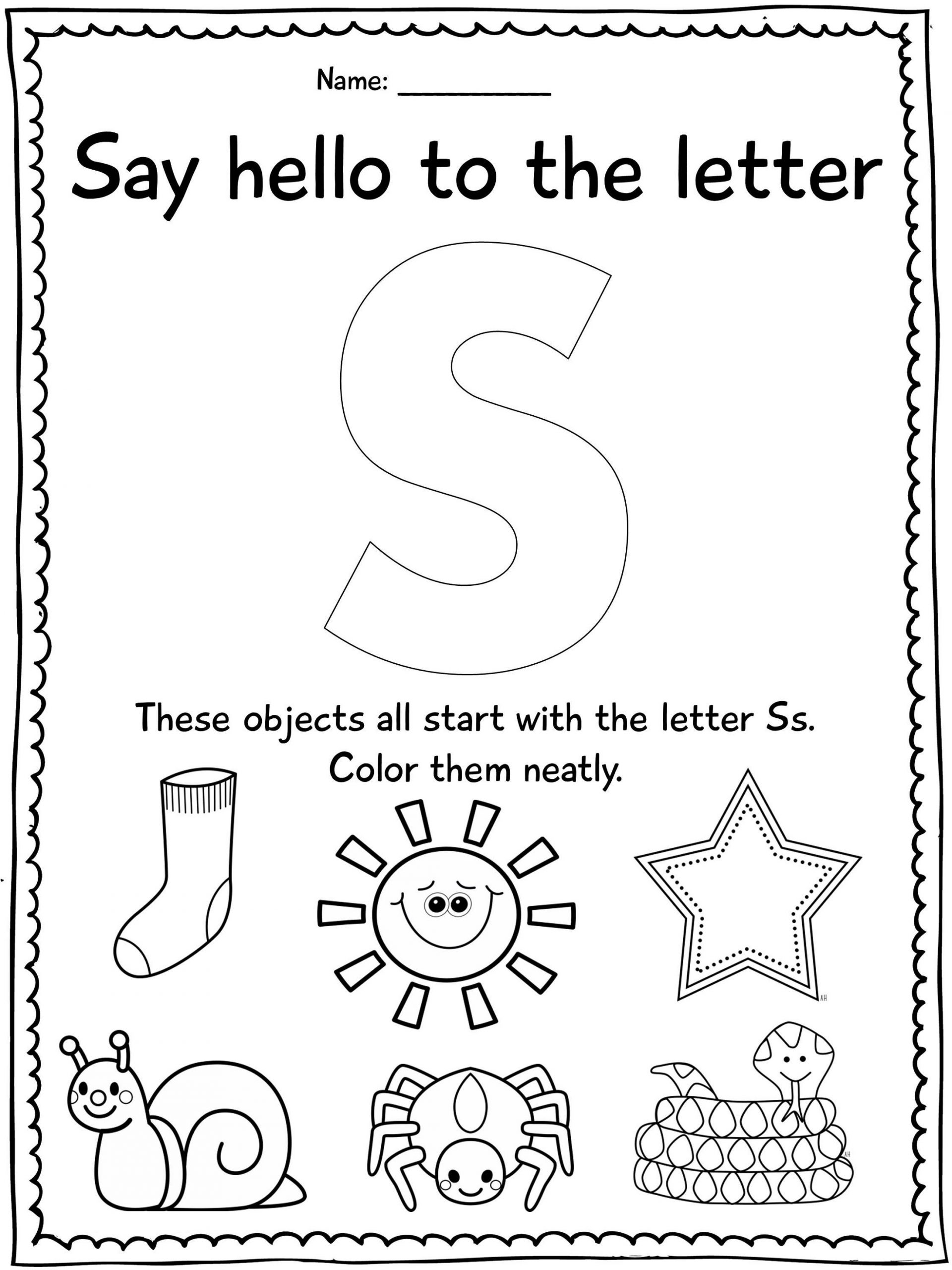 letter s printable activities