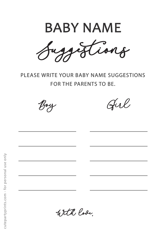 Printable List Of Baby Names Pdf Printable Infoupdate