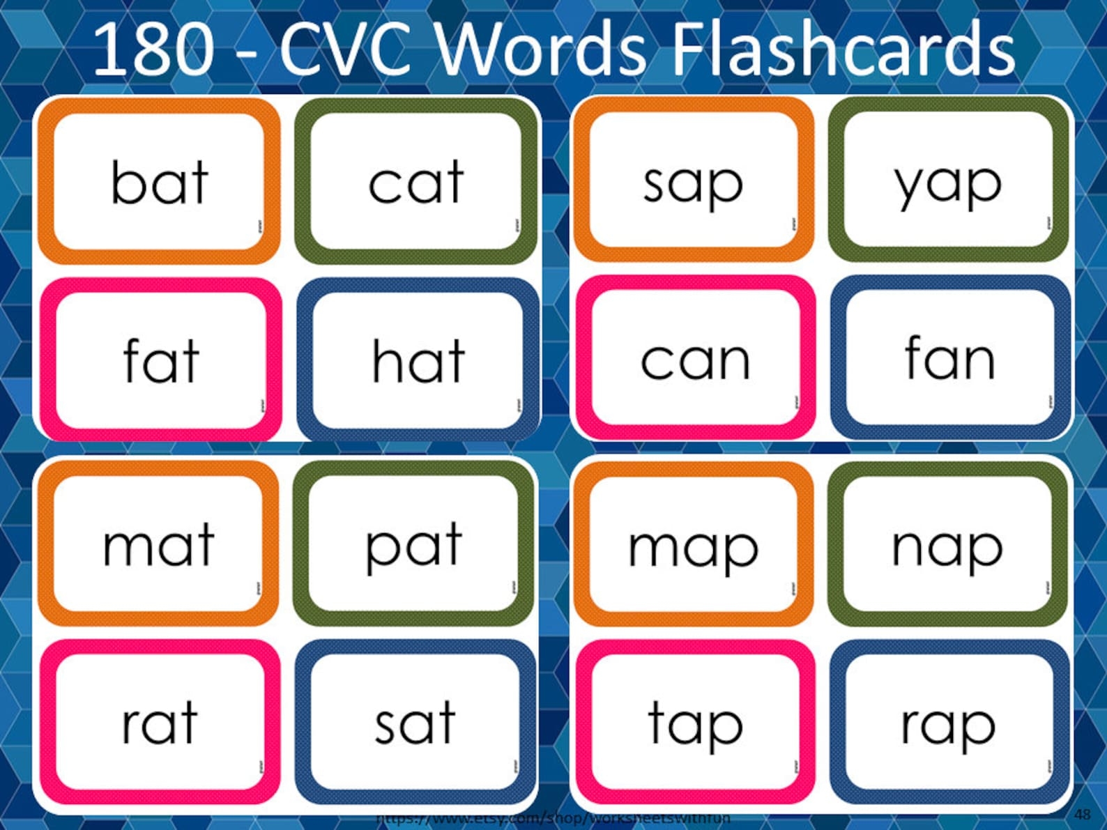 cvc words with pictures printable