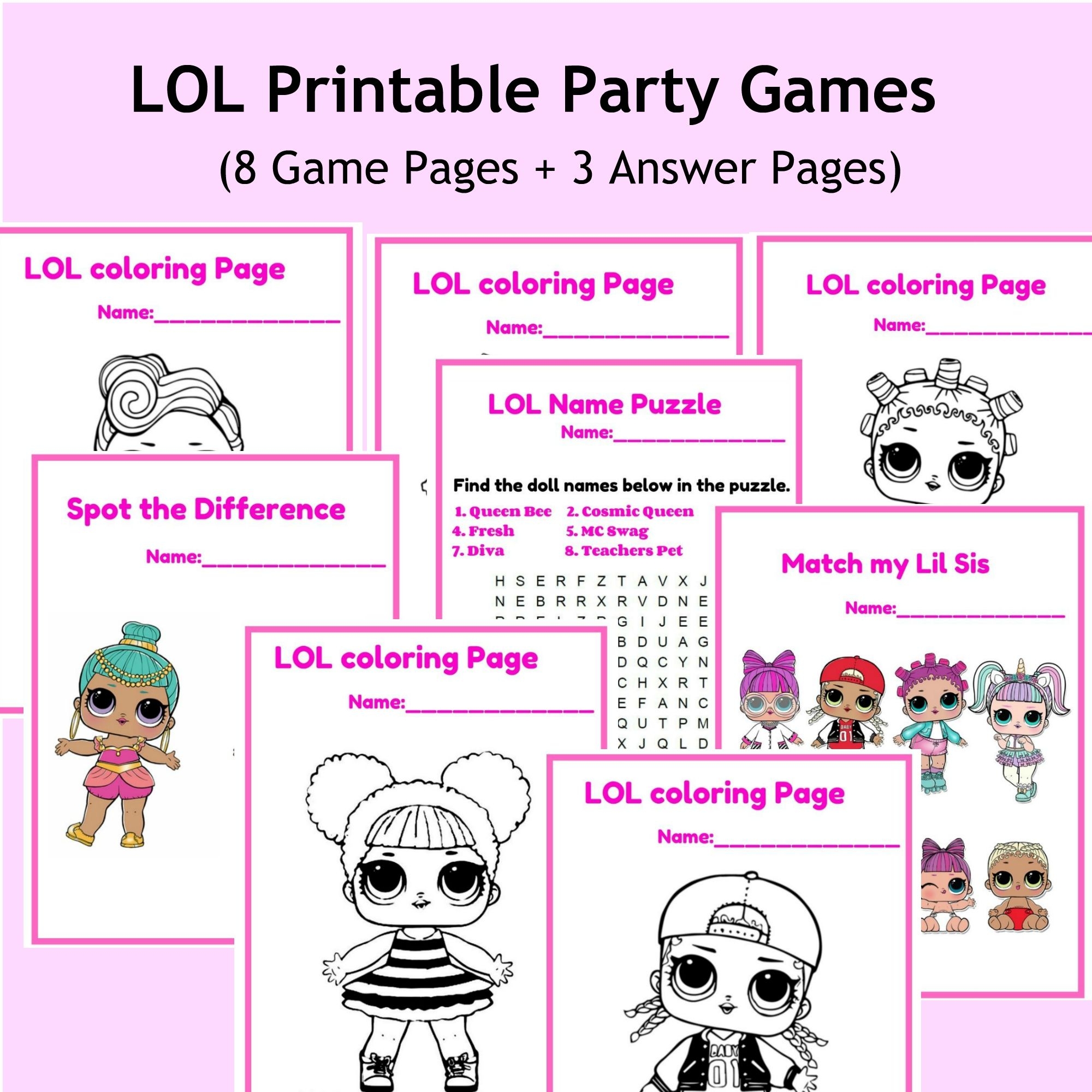 Printable Lol Activity Sheets