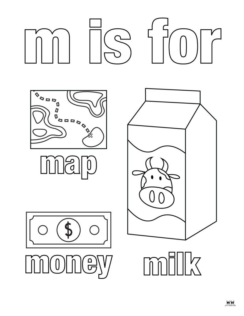 Printable Lowercase Letter M Coloring Page 5 Preschool Letters