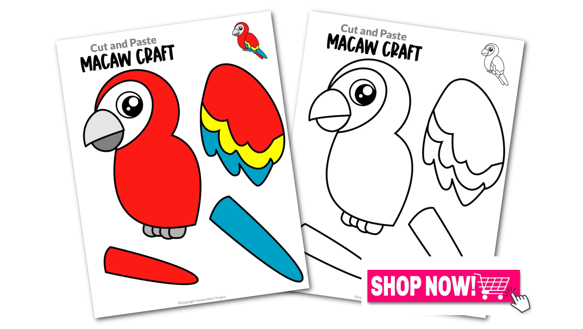 printable parrot craft template