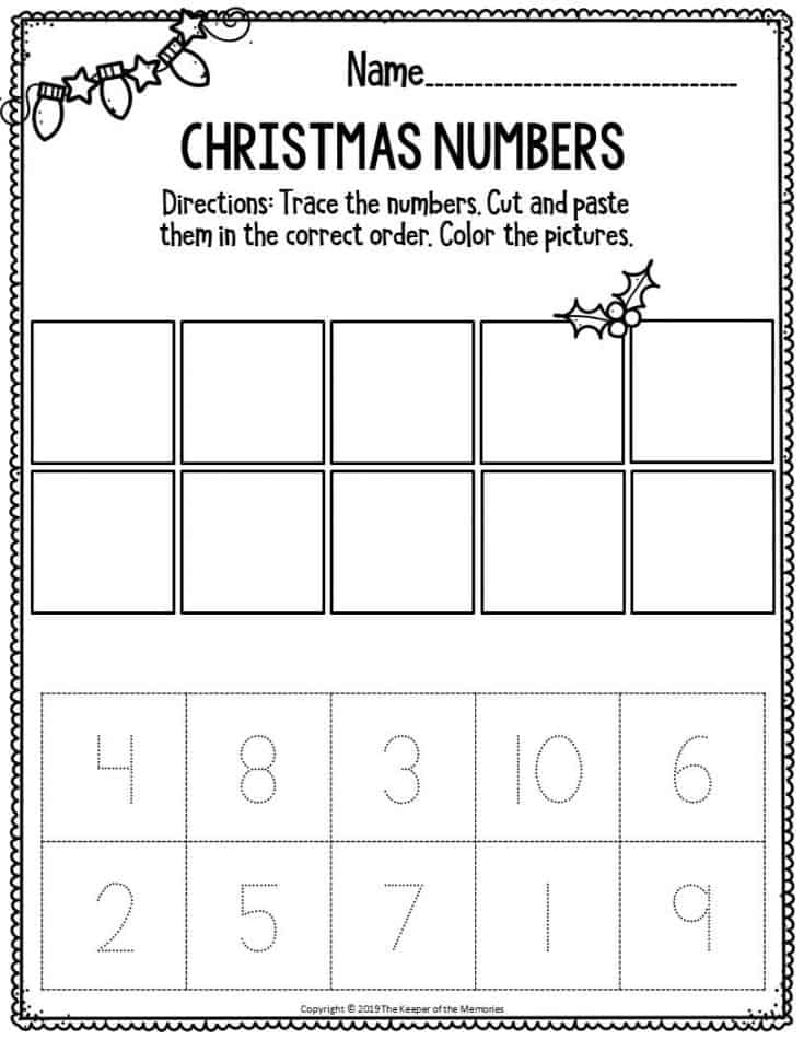 christmas math worksheets for preschool
