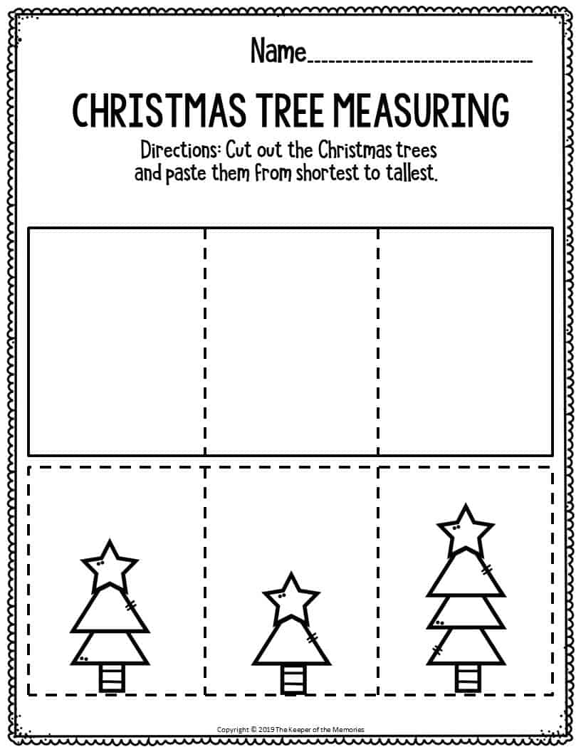 Printable Math Christmas Preschool Worksheets