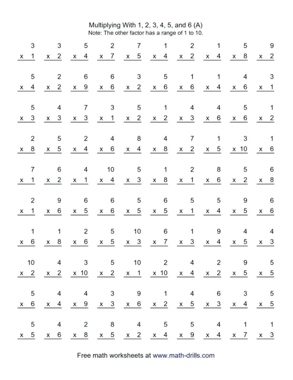 Printable Math Multiplication Worksheets AlphabetWorksheetsFree