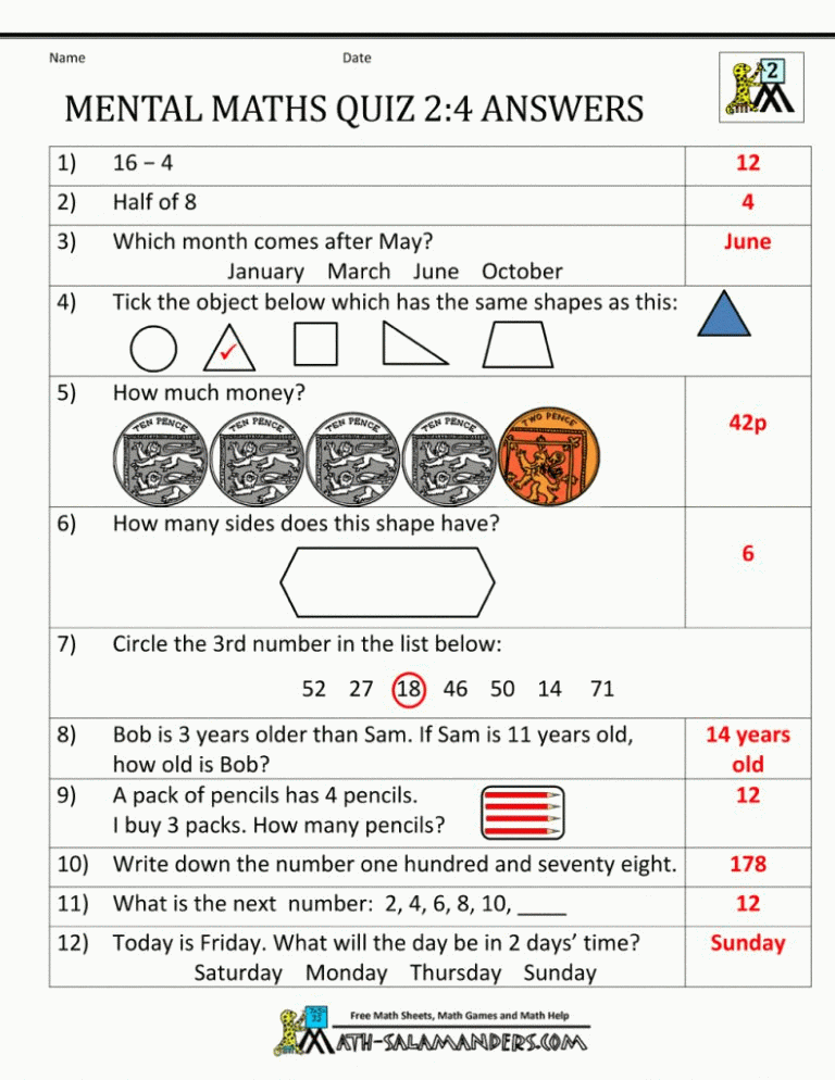 Printable Maths Worksheets Ks2 Uk Download Them Or Print Free 