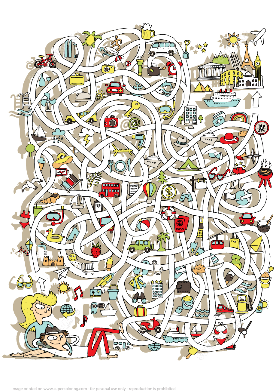 free maze games printable