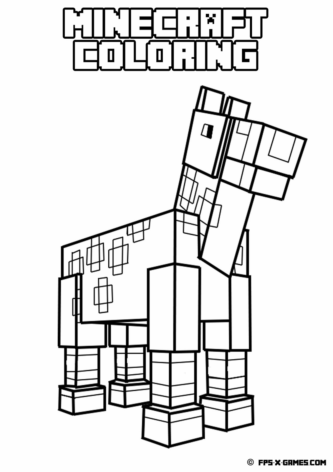 free printable minecraft coloring pictures