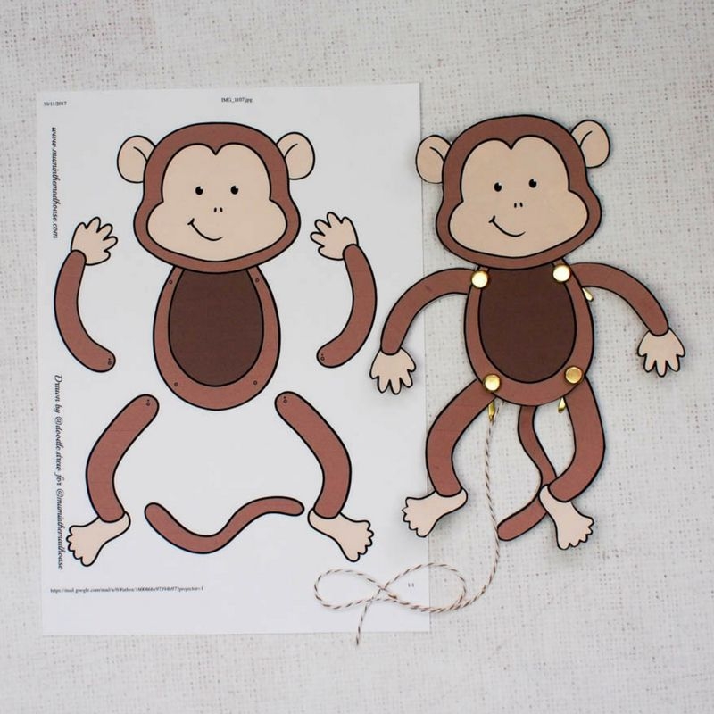 Printable Monkey Craft Template Printable Calendars AT A GLANCE