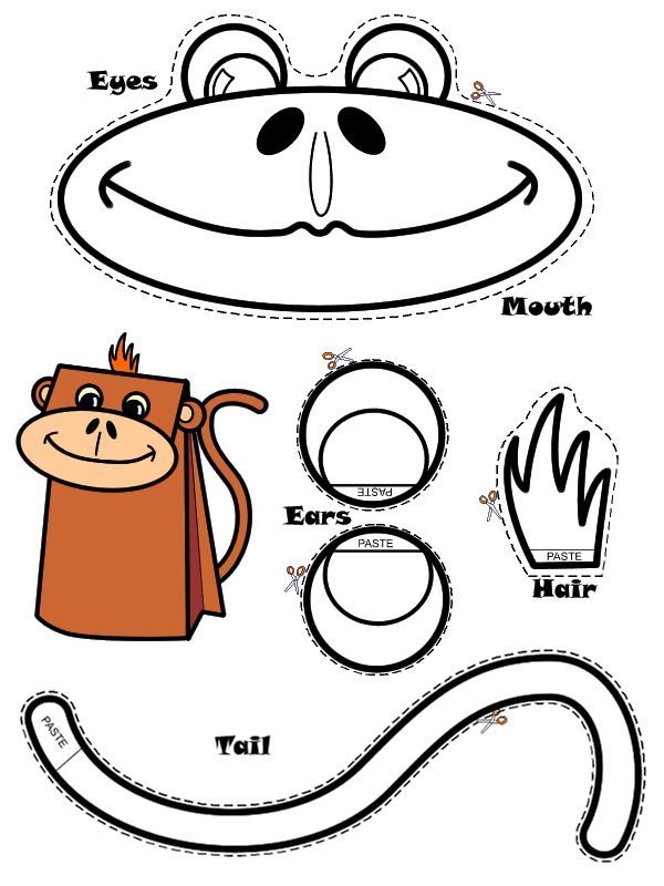 printable monkey craft template